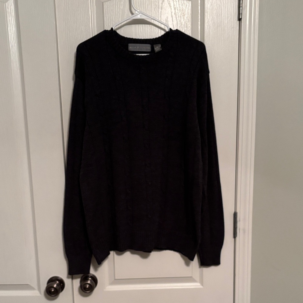 Oscar de la Renta Men's Dark Gray Cable Knit Sweater size XL
